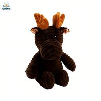 Jouet en peluche pour animaux de compagnie en velours côtelé rayé doux, personnalisé par le fabricant, avec couineur intégré, jouet à mâcher mignon pour animaux, lavable, pour chiots et chiens en pleine dentition