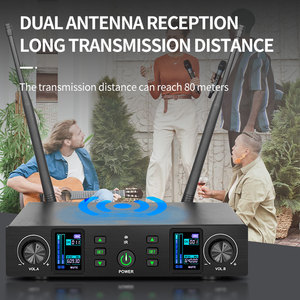 UHF Dynamic <b>Wireless</b> <b>Microphone</b> Professional Karaoke Handheld Metal Noise Cancelling Lightweight Transmitter Receiver for Stage - Product Image 4