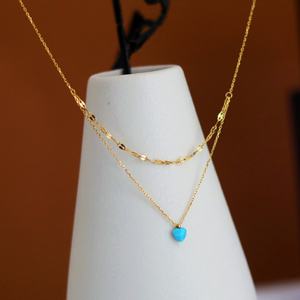Nouveau design d'usine, vente en gros, collier pendentif goutte d'eau en opale en acier inoxydable plaqué or 18 carats PVD mat, polyvalent pour femme - Product Image 3