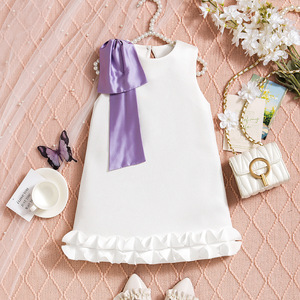 <span class=keywords><strong>Vestito</strong></span> da <span class=keywords><strong>bambina</strong></span> all'ingrosso in stile britannico con fiocco, elegante abito <span class=keywords><strong>natalizio</strong></span> a girocollo per bambini - Product Image 3