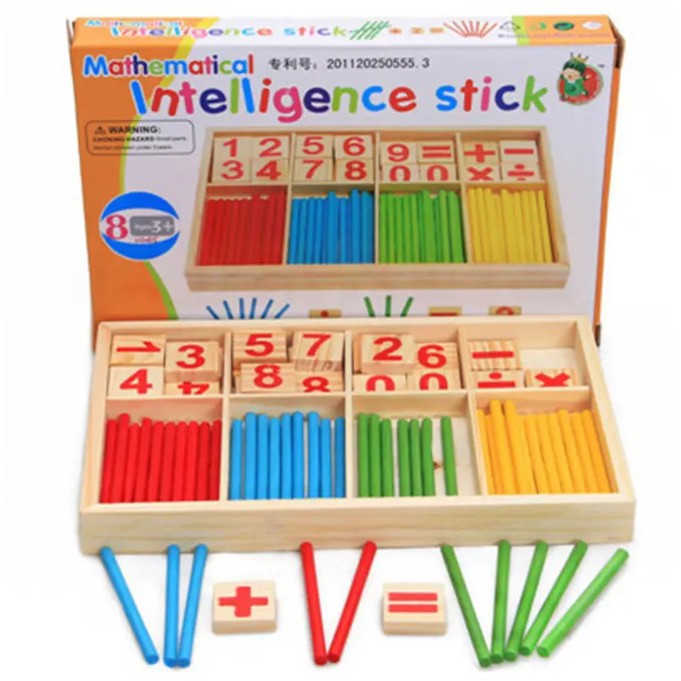 Nouveau produit zhejiang puzzle jouets numéro en bois bâton arithmétique boîte d'apprentissage éducation précoce outils mathématiques pour enfant pour fille pour garçon