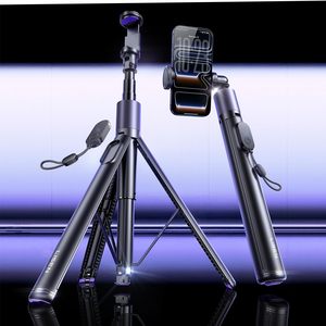 LISEN Nouveau Trépied Perche à <span class=keywords><strong>Selfie</strong></span> Télescopique Rotatif à 360° Support Téléphone Multi-Angles Télécommande <span class=keywords><strong>Bluetooth</strong></span> pour Voyage Vlogger Streaming - Product Image 1