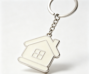Custom House Shape Metal Keychain Enamel Zinc Alloy Key <b>Ring</b> Logo Promotional Gift - Product Image 1