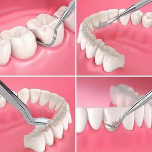 ชุดอุปกรณ์ขูดหินปูนทางทันตกรรมแบบพื้นฐาน 6 ชิ้น/ชุด ด้ามจับลายกันลื่นสีเงิน เครื่องมือคลาส 1 สำหรับการดูแลช่องปาก ชุดอุปกรณ์ทันตกรรมพื้นฐาน - Product Image 6