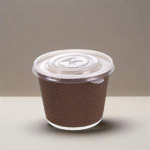 Tazones de Papel Kraft con Revestimiento de PE Duradero, Aptos para Microondas, con Tapas Transparentes de PP PET para Pasteles, Sopa, Bocadillos y Arroz - Product Image 1