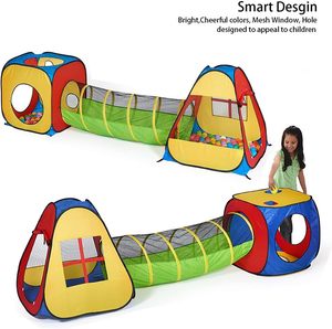 Superbes cadeaux pour les anniversaires, Noël, jouets pour enfants, tente de jeu pop-up 3 en 1 avec tunnel, piscine à balles pour enfants, garçons, filles - Product Image 2