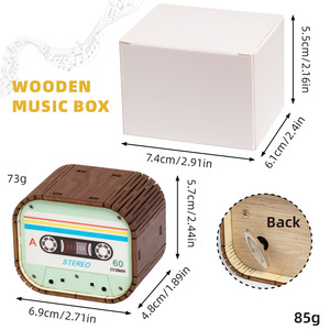 Carillon a manovella in legno retrò, regalo di inaugurazione casa, regalo di compleanno, regalo premuroso per la nuova casa per <span class=keywords><strong>amici</strong></span> e famiglia - Product Image 4