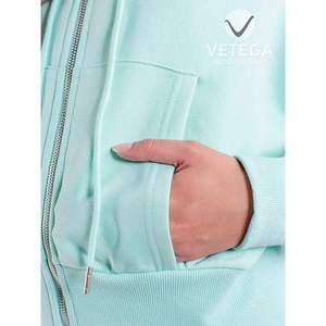 Conjunto Deportivo Vetega para Mujer, Sudadera con Capucha y Cierre de Cremallera, Cuello Redondo, Color Sólido, Pantalones, Ajuste Holgado y Elasticidad Media - Product Image 6