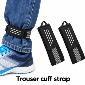 Sangles élastiques noires pour pantalon de cyclisme, ensemble de 2 pièces pour sécuriser les jambes des pantalons pendant les sorties à vélo - Product Image 4