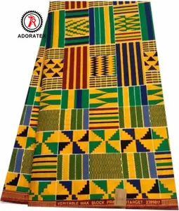 Nóng Bán Polyester Vải Ankara Adress Vải Kente Phi Vải