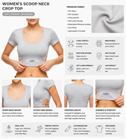 Haut court de sport pour femme avec logo personnalisé, T-shirt de yoga à manches courtes, respirant, athlétique, pour l'été, coupe ajustée