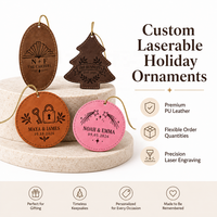 Personal isierte Weihnachts verzierung Benutzer definierte Rohlinge Laser gravur produkte Leeres Geschenk Kunstleder Weihnachts baums chmuck