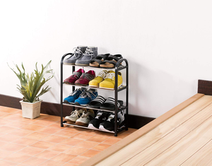 Household Home Living Room Entry 1 Shelf Modern Metal <b>Shoe</b> Hanging Rail Collapsible <b>Space</b> <b>Saving</b> Durable <b>Shoe</b> Rack - Product Image 2