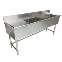 Wastafel Komersial Stainless Steel 304 dengan Logo Kustom NSF, Rak Pengering Terintegrasi, dan Desain Apron untuk Hotel, Restoran, dan Tempat Makanan
