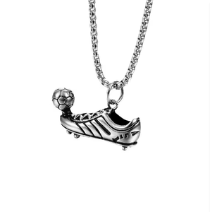 Collar con Colgante de Cadena de Acero Inoxidable Estilo <span class=keywords><strong>Punk</strong></span>, Zapatos de Fútbol Europeos Americanos Más Vendidos, para Hombre - Product Image 2