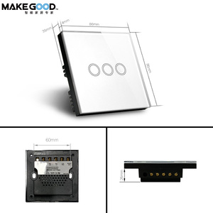 Makegood anh tiêu chuẩn pha lê màn hình <span class=keywords><strong>c</strong></span>ảm ứng Glass Bảng điều chỉnh 4gang 1Way từ xa tường kiểm soát chuyển đổi với LED chỉ số - Product Image 2