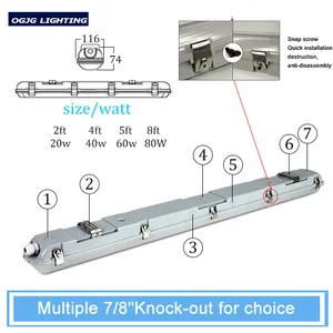 Wasserdicht ip66 5ft tri-beweis licht leuchte 150cm led leuchtstofflampe