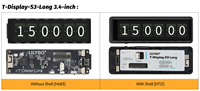 Placa DE DESARROLLO LILYGO de 3,4 pulgadas, pantalla táctil larga de pulgadas con WiFi inalámbrico TFT LCD para Bluetooth, Flash de 16MB