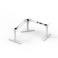 3ARF3 Bureau de direction électrique ergonomique en forme de L 3 pieds Mobilier moderne Table de bureau Bureau debout réglable en hauteur