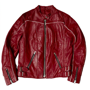 Nouvelle veste matelassée en cuir véritable vintage décontractée pour homme, tenue d'hiver, design coupe-vent, col mandarin, fermeture éclair, unisexe - Product Image 4