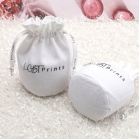 Sacs à cordon blancs en coton et lin de couleur personnalisée Pochette à poussière d'emballage en tissu de coton et de lin écologique taille avec logo personnalisé