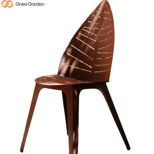 Chaise creuse en acier Corten à nervures, résistante à la rouille, élégante, pour l'extérieur, idéale pour jardin, balcon, aménagement paysager résidentiel - Product Image 1