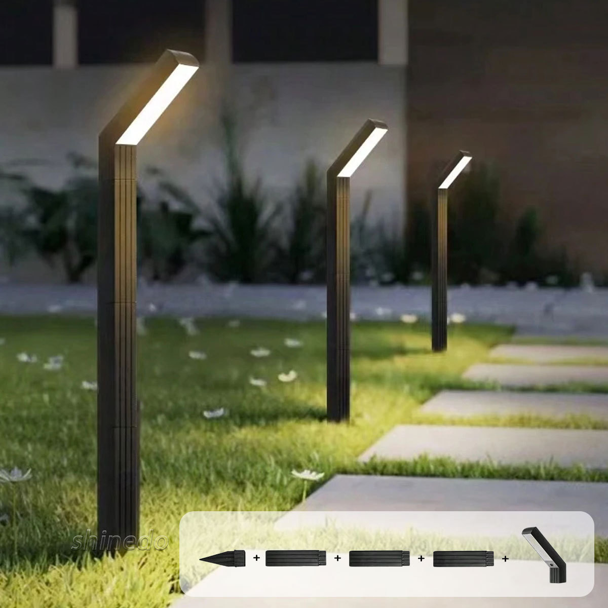 New Arrival Modern Outdoor LED Solar Lawn Light IP65 Waterproof Solar Powered Garden Pathway Lights Bright Landscape LED Lights