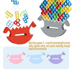 Jeu d'empilage équilibre Année du Cheval - Jouet éducatif en plastique à construire soi-même pour la famille et les fêtes - Nouveauté 2026 - Product Image 3