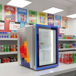 <span class=keywords><strong>Mini</strong></span>-réfrigérateur de présentation élégant à porte unique pour boissons énergisantes avec logo LED - Product Image 1