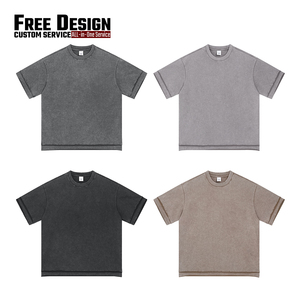 เสื้อยืดโอเวอร์ไซส์คุณภาพสูง ผ้าหนา ฟอกสีแบบฟรีดบาติก สไตล์เรโทรแบรนด์ดัง แฟชั่นแนวสตรีท แขนสั้น - Product Image 3