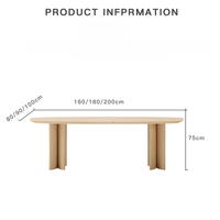 Table à manger rectangulaire moderne en bois massif pour petit espace domestique, table de salle à manger en bois pour salon