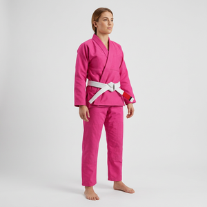 Ensemble de kimonos de Jiu-Jitsu les plus vendus, kimonos de Jiu-Jitsu pour adultes, rose, avec ceinture blanche - Product Image 1