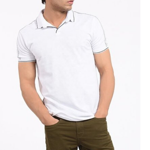 Haute qualité 100% coton bande fil hommes Polo T-Shirt Logo personnalisé respirant Style décontracté à manches courtes - Product Image 1