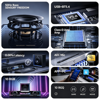 Barre de son EDIFIER Halo Max, enceinte de jeu avec éclairage RGB, caisson de basses de 4 pouces, 50 Hz, BT5.4, carte son USB, micro AEC, faible latence de 0,001 s, enceinte pour PC
