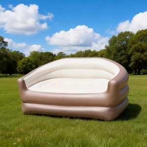 โซฟาเป่าลมพกพาแบบพับได้ วัสดุ PVC สำหรับตั้งแคมป์กลางแจ้งและใช้ในบ้าน เก้าอี้ปรับเอนนอนลมแบบทันสมัย (ขนาดคู่) - Product Image 3