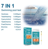 2025 NOUVELLES bandelettes de test de piscine et de spa Kit de test d'eau 7 en 1 pour la dureté du chrome chlore PH