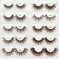 Wispy Fluffy Brown Eyelashes Natural DD Curl Full Strip Faux cils Fournisseurs de cils