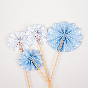 Cake Toppers Paper Round Handmade Birthday Party Decorations Gold Silver Pink Blue Black White - Product Image 4