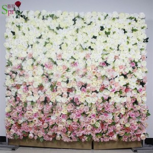 SPR <span class=keywords><strong>livraison</strong></span> <span class=keywords><strong>gratuite</strong></span> 24 pièces/ensemble blanc violet Ombre Occasion de mariage artificielle Rose fleur mur toile de fond ventes d'usine - Product Image 5
