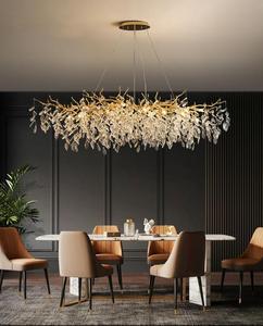 <span class=keywords><strong>Lampadario</strong></span> Moderno Lungo in Cristallo con Attacco E26, Luce Bianca Calda, <span class=keywords><strong>Sospensione</strong></span> per Sala da Pranzo, Camera da Letto, Hotel, Ingresso e Villa - Product Image 5