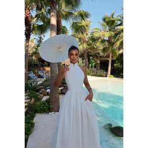 Robe de soirée blanche en crochet Tania pour femme, style A-line avec taille empire, vintage, nouvelles tailles XS S XL, tissu polyester - Product Image 6