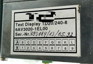จอแสดงผล PLC TEXT รุ่น TD20240-8 6AV3020-1EL00 6AV3 020-1EL00 EA0 - Product Image 3