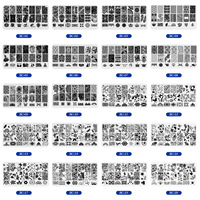 Modèle d'estampage de conception d'image d'art d'ongle de mode en gros modèle de transfert de vernis à ongles d'impression de papillon de fleur plaque d'ongle