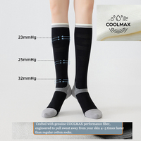 Chaussettes de compression pour femmes, hauteur genou, 100 deniers, tissu COOLMAX anti-humidité, compression dégradée