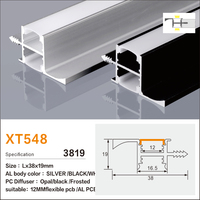 Fabricant de profilés en alliage d'aluminium, diffuseur de bande LED en aluminium anodisé, pour bureau, plinthe, escalier, commande en gros