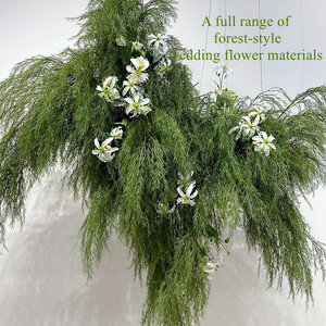 ใบเฟิร์นอะสปาร์กัสประดิษฐ์แบบขายส่ง กิ่งใบไม้แขวนตกแต่งได้ งอได้ สำหรับตกแต่งซุ้มงานแต่งงาน ธีมป่า - Product Image 1