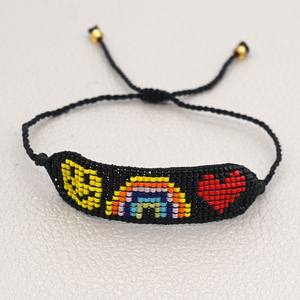 Go2boho Pulsera <span class=keywords><strong>de</strong></span> arcoíris para niños Miyuki <span class=keywords><strong>Bonitas</strong></span> joyas con cara <span class=keywords><strong>de</strong></span> sonrisa - Product Image 5