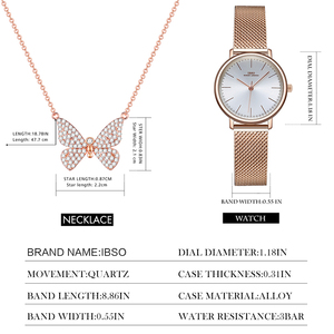 IBSO Women Business Quartz Stainless Steel Alloy <strong>Watch</strong> <strong>Set</strong> <strong>Rose</strong> <strong>Gold</strong> Waterproof - Product Image 5