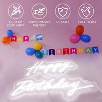 Led Flex Acrylique Lettres Lumières Personnalisé Joyeux Anniversaire Enseigne Au Néon pour toile de fond