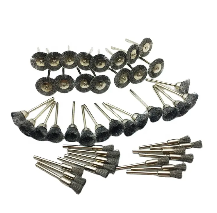 15Pcs 25mm/13mm/5/6/8mm Mini Brass Steel Wire Brush Polishing Wheels Full kit for Rotary Tools